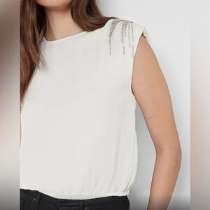 NEW Express Cream Colored Embellished Blouse​
